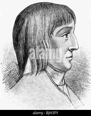 Napoleon I., 15.8.609 - 5.5.181, Kaiser der Franzosen 2.12.1804 - 22.6.1815, Porträt, im Alter von 16 Jahren, Zeichnung, 17810, Stockfoto