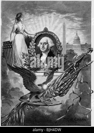 Washington, George, 22.2.1732 - 14.12.1799, amerikanischer General und Politiker, 1. US-Präsident 30.4.1789 - 4.3.1797, Stockfoto