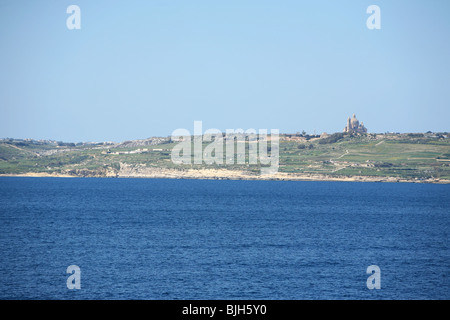 Blick über den North Comino-Kanal in Richtung Gozo Malta Stockfoto
