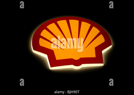 Shell-Tankstelle. Firmenschild. Stockfoto