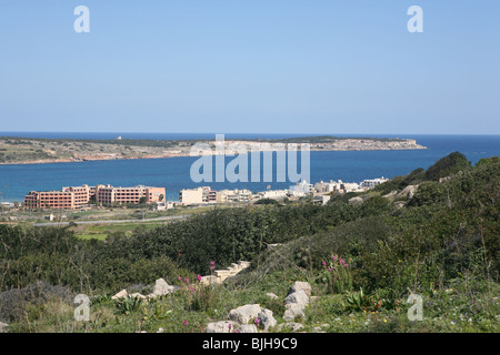 Blick über den North Comino-Kanal in Richtung Gozo Malta Stockfoto