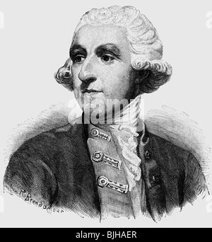 Hood, Samuel, 1st Viscount Hood, 12.12.1724 - 27.1.1816, britischer Admiral, Porträt, Holzgravur von Brendaour, 19. Jahrhundert, Stockfoto