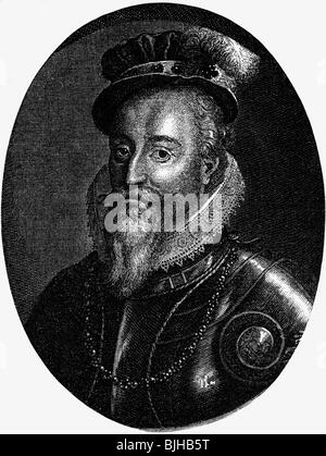 Dudley, Robert, 1 Graf von Leicester, 24.6.1532 - 4.9.1588, Porträt, Kupferstich von Vermeulen, Jahrhundert, Artist's Urheberrecht nicht gelöscht werden Stockfoto