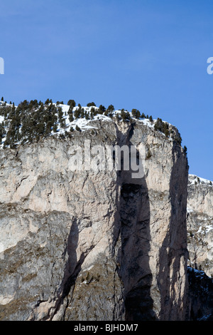 Klippe Gesicht über das Langental-Langental-Wolkenstein Dolomiten Italien Stockfoto