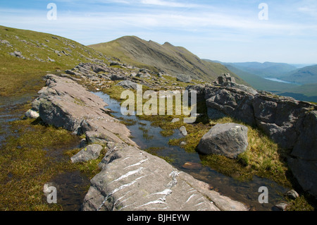 Ben Lugmore Grat aus Ben Bury, Mweelrea Berg, County Mayo, Irland Stockfoto