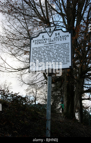 Stonewall Jackson weibliche Institut Sinking Spring Presbyterian Church gründete das Institut im Jahre 1868 Stockfoto