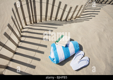 Zaun am Strand Stockfoto