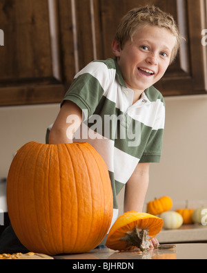 Kürbis schnitzen Stockfoto