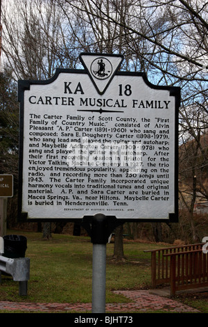 Musikalische Familie Carter Familie Carter Scott County, die "erste Familie der Country-Musik" Stockfoto