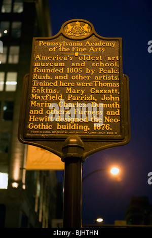 Pennsylvania Academy of Fine Arts Amerikas älteste Museum für Kunst und Schule, gegründet 1805 von Peale, Rush Stockfoto