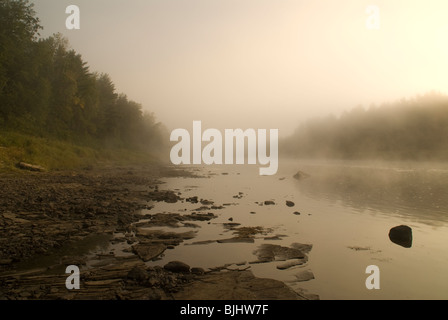 Miramichi River, New Brunswick, Kanada, berühmte Lachs Angeln Fluss. Stockfoto