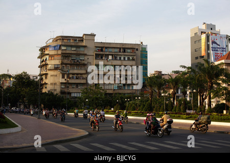 Verkehr auf den Straßen von Saigon oder Ho-Chi-Minh-Stadt in Vietnam Stockfoto