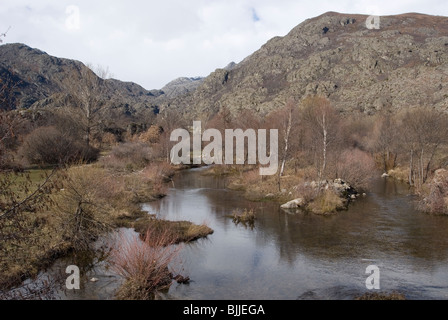 Lago de Sanabria und Umgebung Naturpark. Zamora, Spanien. Stockfoto