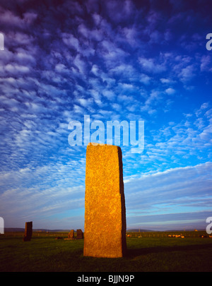 Die Menhire von Stenness, Orkney Inseln, Schottland, Vereinigtes Königreich zum UNESCO-Weltkulturerbe Stockfoto