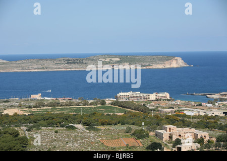 Blick über den North Comino-Kanal in Richtung Gozo Malta Stockfoto