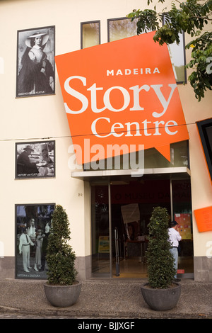 Der Eingang in das Madeira Story Centre in Funchal, der Hauptstadt von Madeira, Portugal. Stockfoto