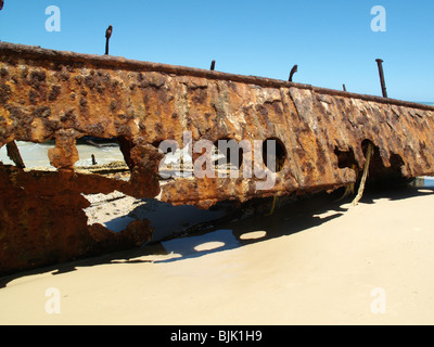 Das Wrack der SS Maheno Schiff auf Fraser Island in Australien Stockfoto