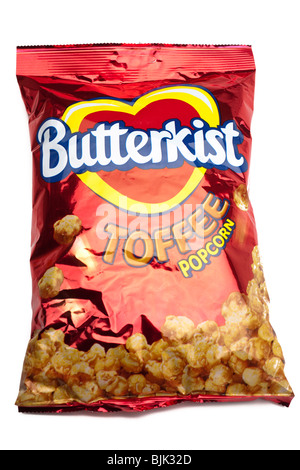 Große Tasche Butterkist Toffee Popcorn Stockfoto