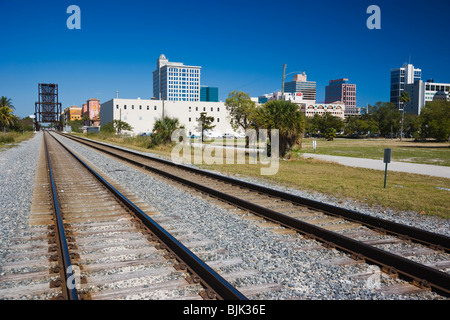 Eisenbahnschienen, ft. Lauderdale, Florida, USA Stockfoto