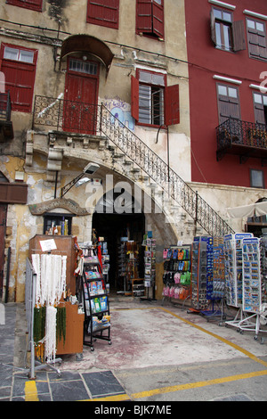 Promenade, venezianischen Hafen, Chania, Kreta, Griechenland, Europa Stockfoto