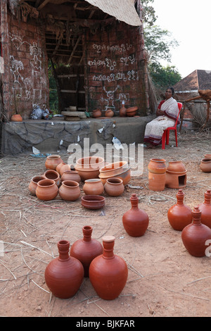 Traditionelle Keramik, Trivandrum, Thiruvananthapuram, Kerala Zustand, Indien, Asien Stockfoto