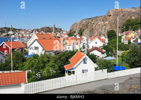 Häuser in einer Waterfront Village Stockfoto