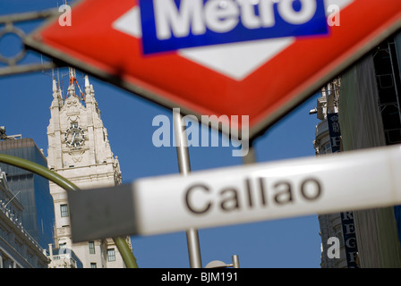 El Edificio de Telefonica Gebäude, Gran Via, Madrid, Spanien, Europa Stockfoto