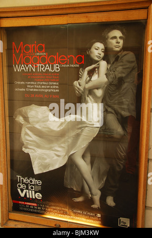 Promo Poster für Maria Magdalena am Theater des Abbesses, Montmartre Paris Frankreich Stockfoto