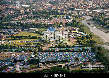 Luftbild von der Isle Of Wight Festival. Isle Of Wight, England, Vereinigtes Königreich Stockfoto