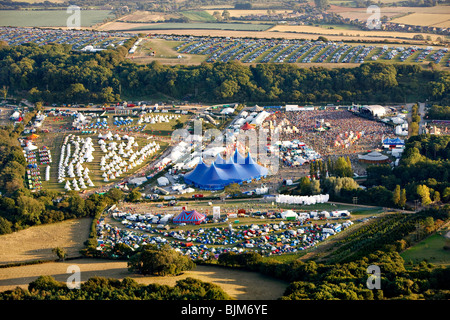 Luftaufnahme von 2009 Bestival. Isle Of Wight, England, Vereinigtes Königreich Stockfoto