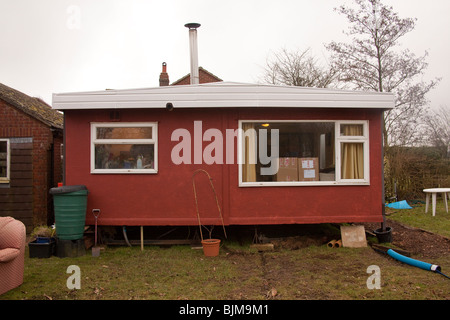 Mobilheim oder statische Wohnwagen. Hampshire, England. Stockfoto