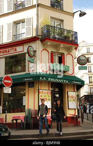 Restaurant La Pignata Montmartre Paris Frankreich Stockfoto