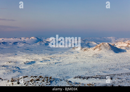 Liste Dünen bedeckt mit Schnee, Insel Sylt, Schleswig-Holstein, Deutschland, Europa Stockfoto