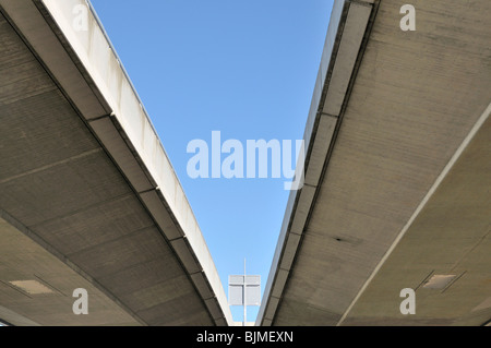 Betonbrücke, Ulm, Baden-Württemberg, Deutschland, Europa Stockfoto