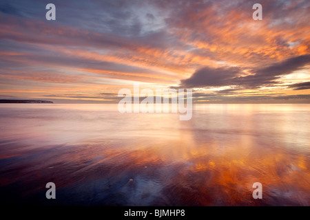 Sonnenuntergang über Shanklin Strand. Isle Of Wight, England, Vereinigtes Königreich Stockfoto