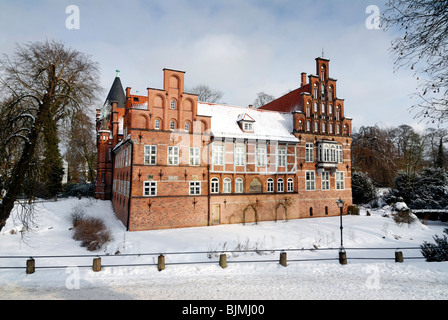 Die Bergedorfer Schloss Burg im Winter in Bergedorf, Hamburg, Deutschland, Europa Stockfoto