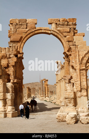 Überreste der antiken Stadt Palmyra in Syrien Stockfoto