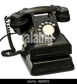 Vintage Telefon, Telefon mit Wählscheibe, antikes Telefon Stockfoto