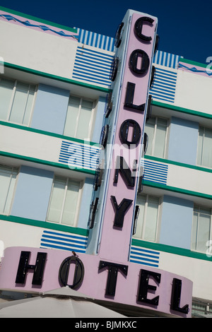 Das Colony Hotel 736 Ocean Drive, Miami Beach, Florida, USA Stockfoto