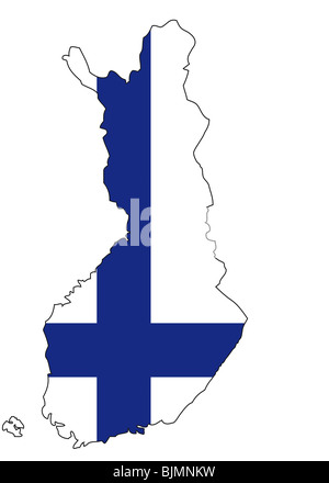 Finnland, Flagge, Gliederung Stockfoto