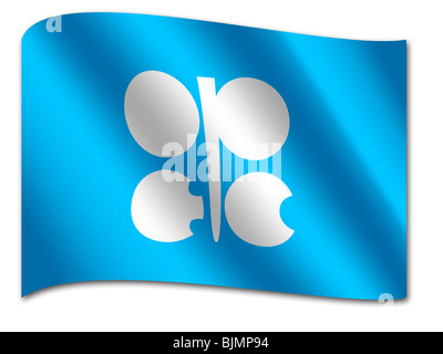 Flagge der OPEC Organisation der Erdöl exportierenden Staaten Stockfoto