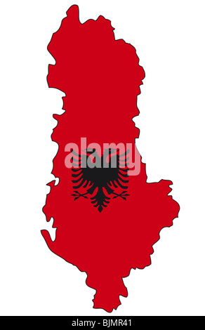 Albanien, Flagge, Gliederung Stockfoto