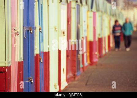 Strandhütten, Hove, East Sussex, UK Stockfoto