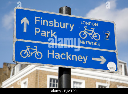 London-Radwegenetz Zeichen, Nord-London Stockfoto