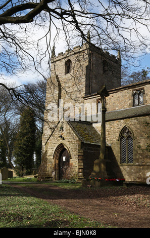 Der Turm von St. Laurentius Kirche Pittington, Co Durham, England, Großbritannien Stockfoto