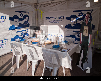 Protest-Watch Freilassung von Gilad Shalit gegenüber PM Wohnhaus in Jerusalem Israel Stockfoto