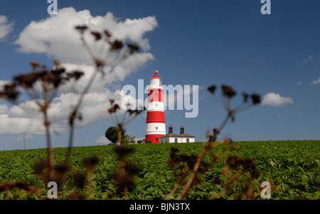 Happisburgh Leuchtturm an der Küste North Norfolk erbaut 1790, ist der einzige unabhängig betriebene Leuchtturm in Großbritannien Stockfoto