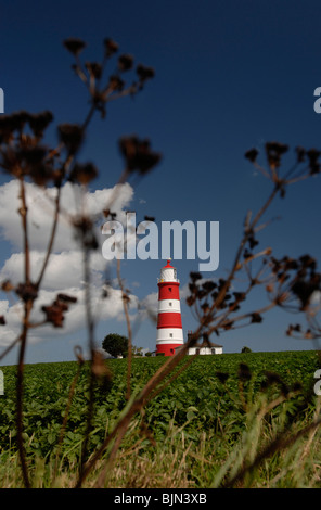 Happisburgh Leuchtturm an der Küste North Norfolk erbaut 1790, ist der einzige unabhängig betriebene Leuchtturm in Großbritannien Stockfoto