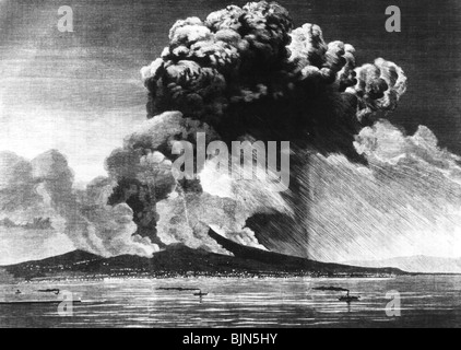 Katastrophen, Vulkane, der Vesuv, Ausbruch vom 26.4.1872, Stockfoto