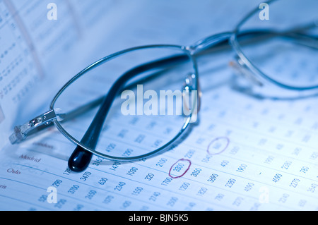 business concept with book and glasses Stockfoto
